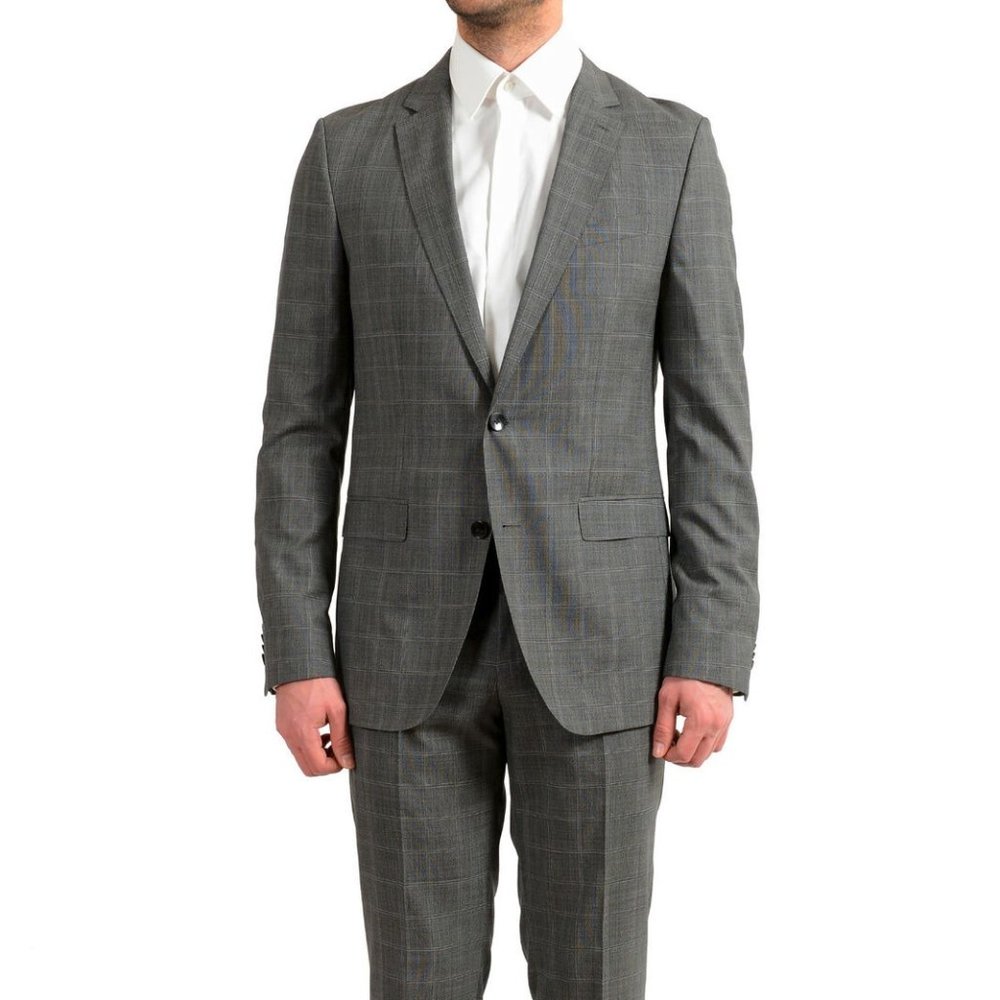 Hugo Boss Gray Checkered Suit